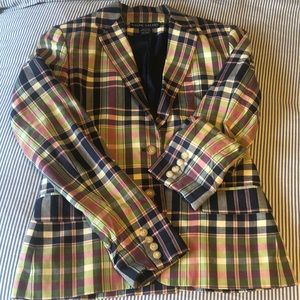 Ralph Lauren Cotton Plaid Blazer-size 6